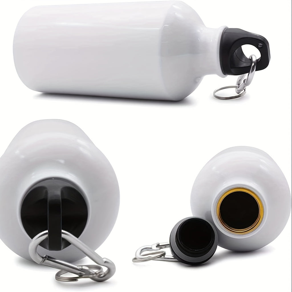 5pcs/Lot 750ml Insulated White Aluminum Water Bottle with Screw Carabiner Hook