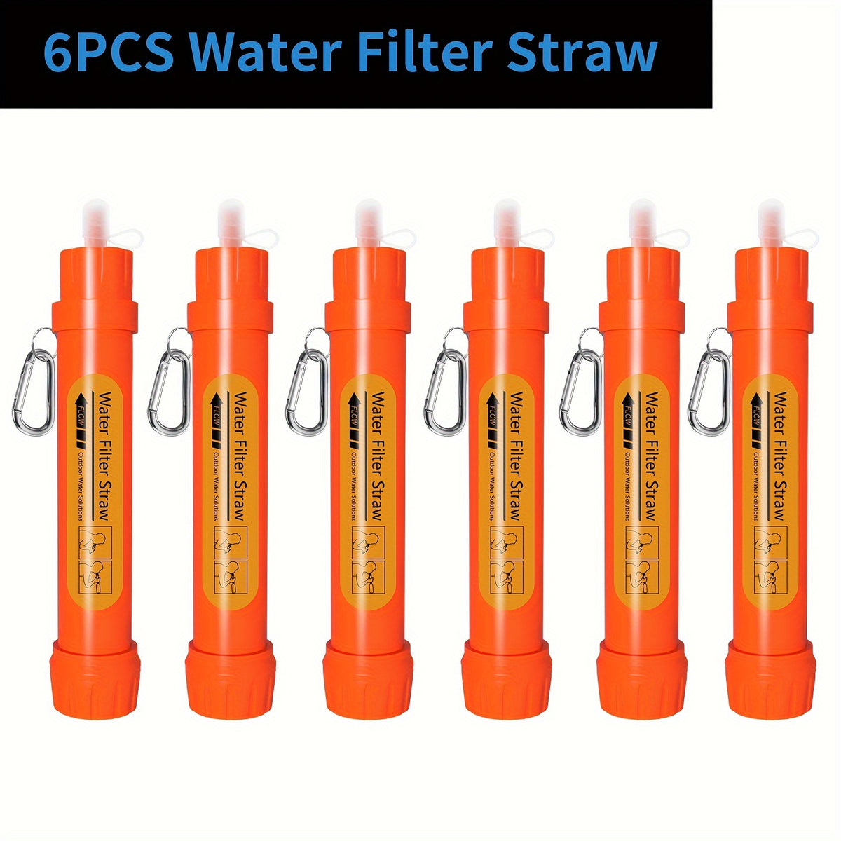 6pcs Portable Small Water Filter Straw