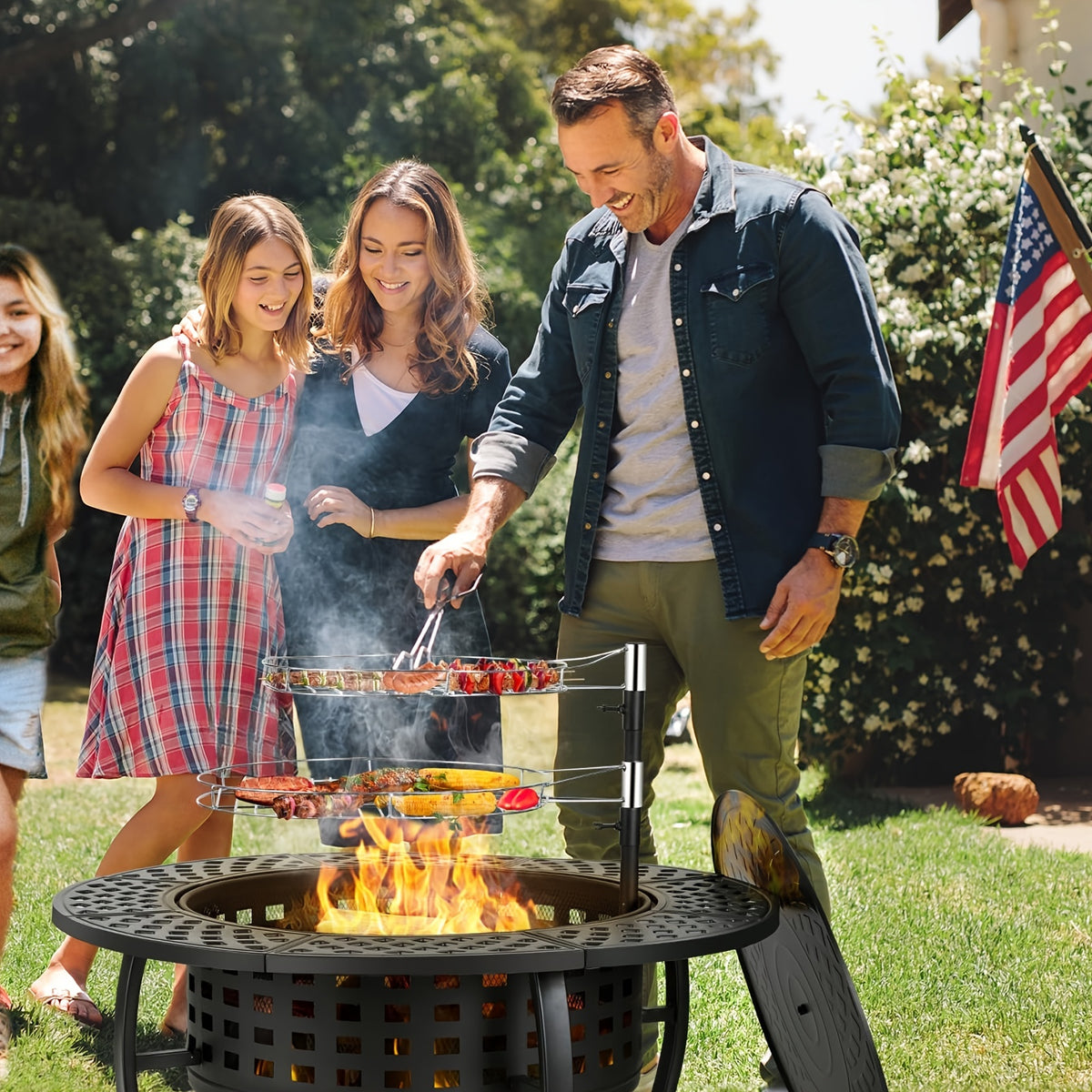 37" Metal Fire Pit For Outside
