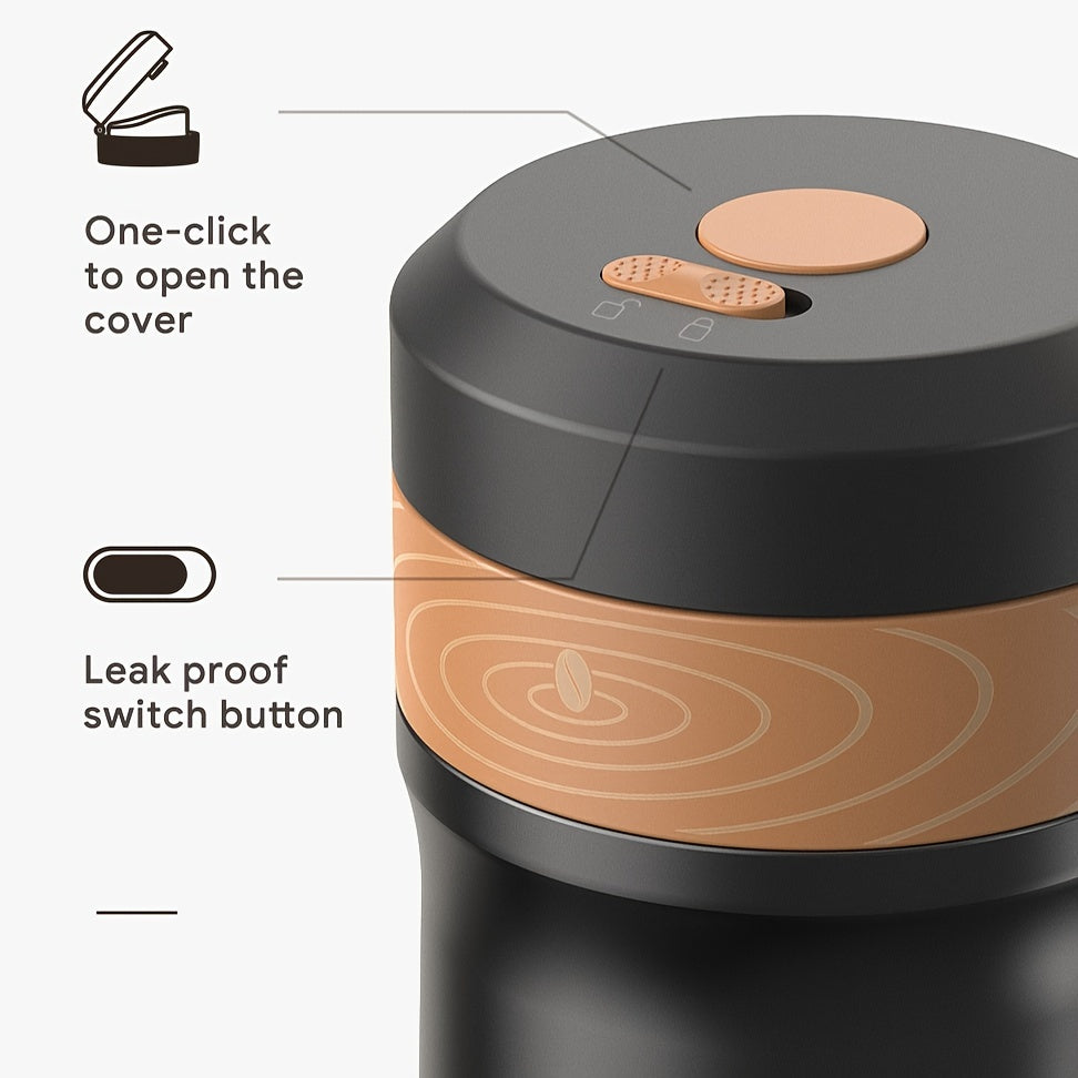 Portable French Press Coffee Maker 12oz Stainless Steel Travel French Coffee Maker with  Insulated Coffee Mug