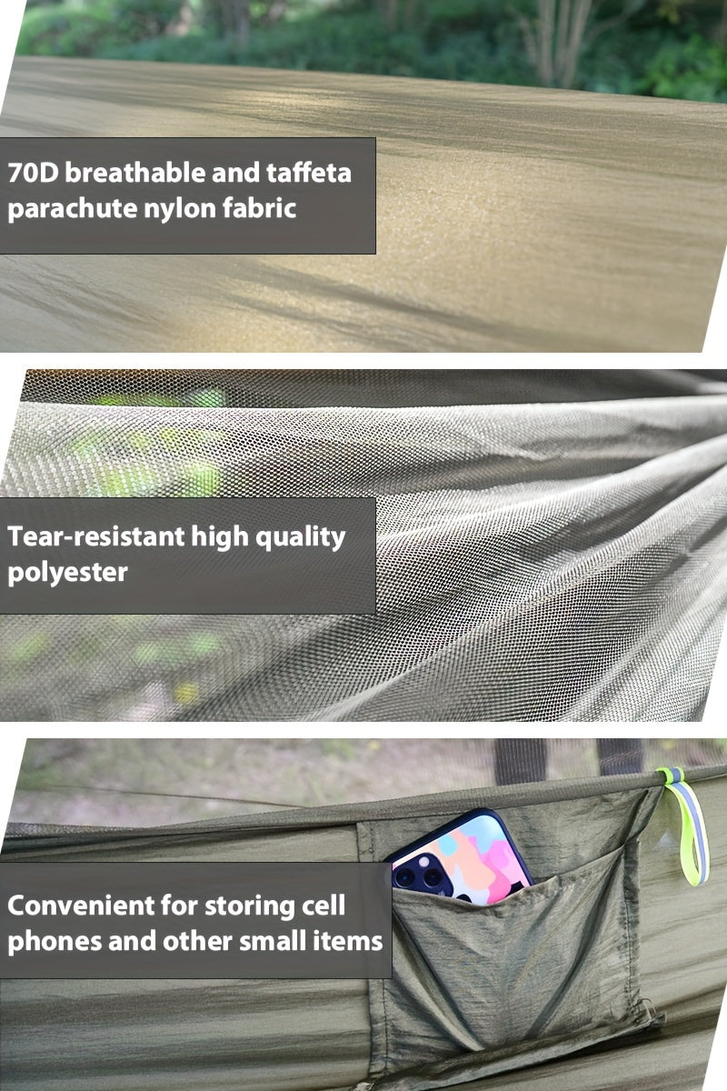 3-in-1 Outdoor Hammock | Double Sleep Rest Camping Hammock with Mosquito Net