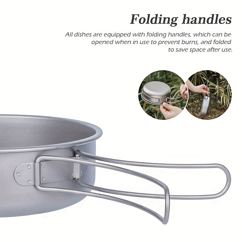 5pcs/set, Titanium Bowl And Pot Set, Foldable