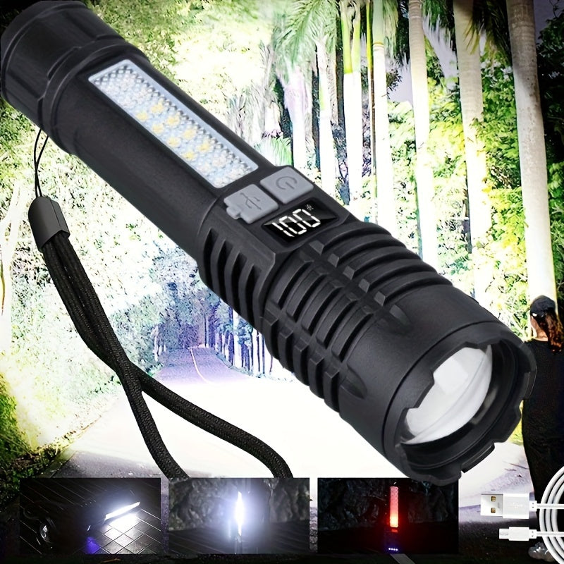 Ultra-Bright LED Flashlight with 5 Modes - USB Rechargeable