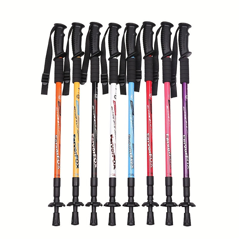 2pcs, Aluminium Alloy Telescopic Hiking Stick