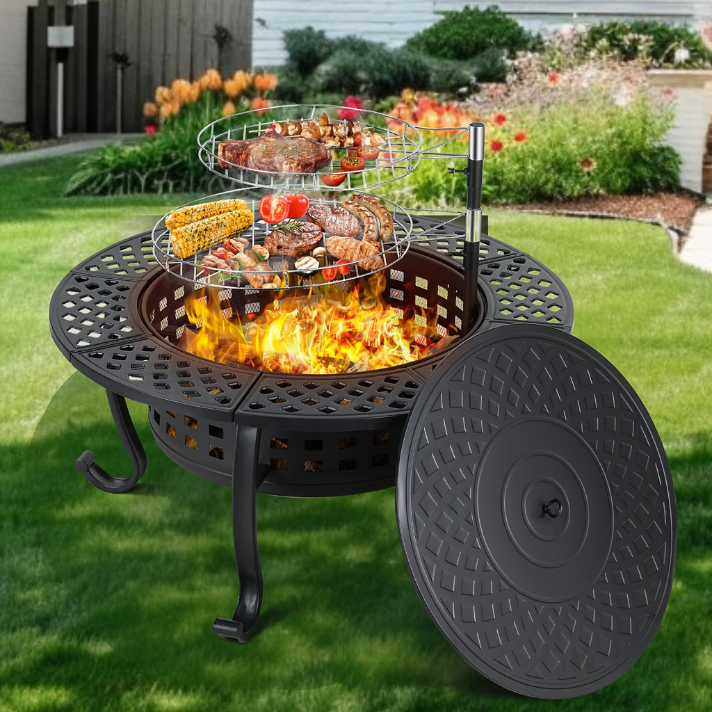 37" Metal Fire Pit For Outside