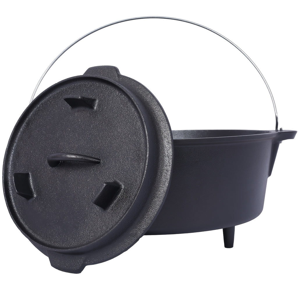 6 Quart Heavy-Duty Pre-Seasoned Cast Iron Dutch Oven with Lid