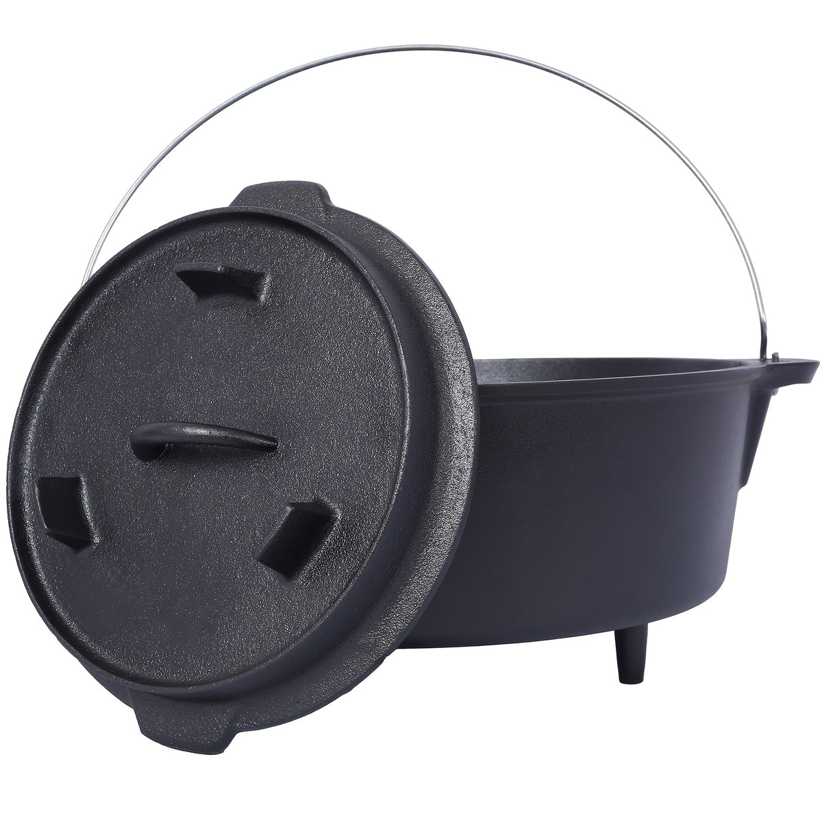 6 Quart Heavy-Duty Pre-Seasoned Cast Iron Dutch Oven with Lid