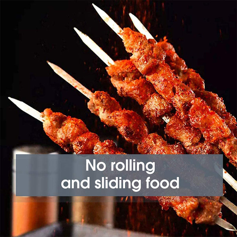 15pcs of Stainless Steel Skewers And 1 Storage Tube for Barbecuing