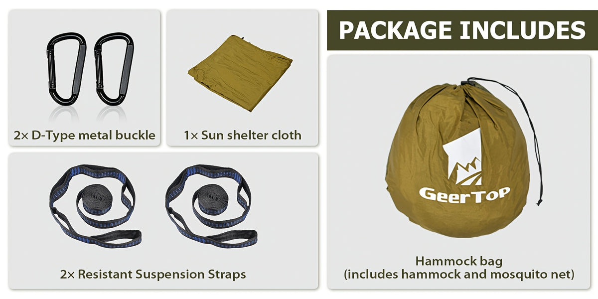 3-in-1 Outdoor Hammock | Double Sleep Rest Camping Hammock with Mosquito Net