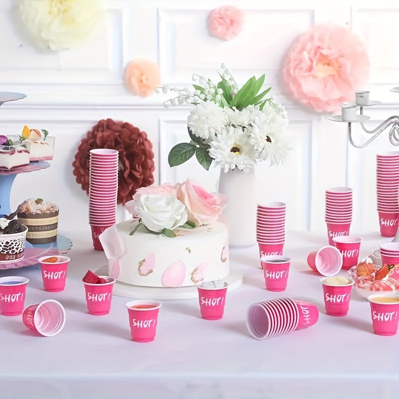Hot Pink Party Cups, 10/40/60pcs | 2oz, Single Serving