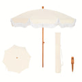 7ft UV 50+ Fringe Beach Umbrella - White Carry Bag Included