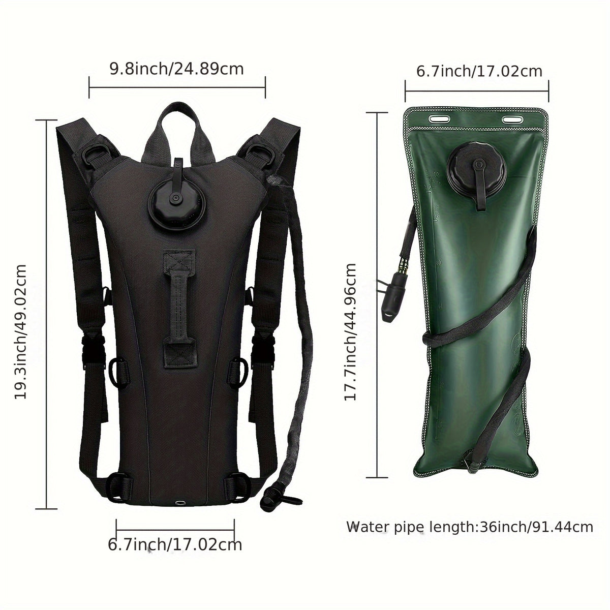 101.44oz Water Bladder Bag Hiking Camping Hydration Backpack