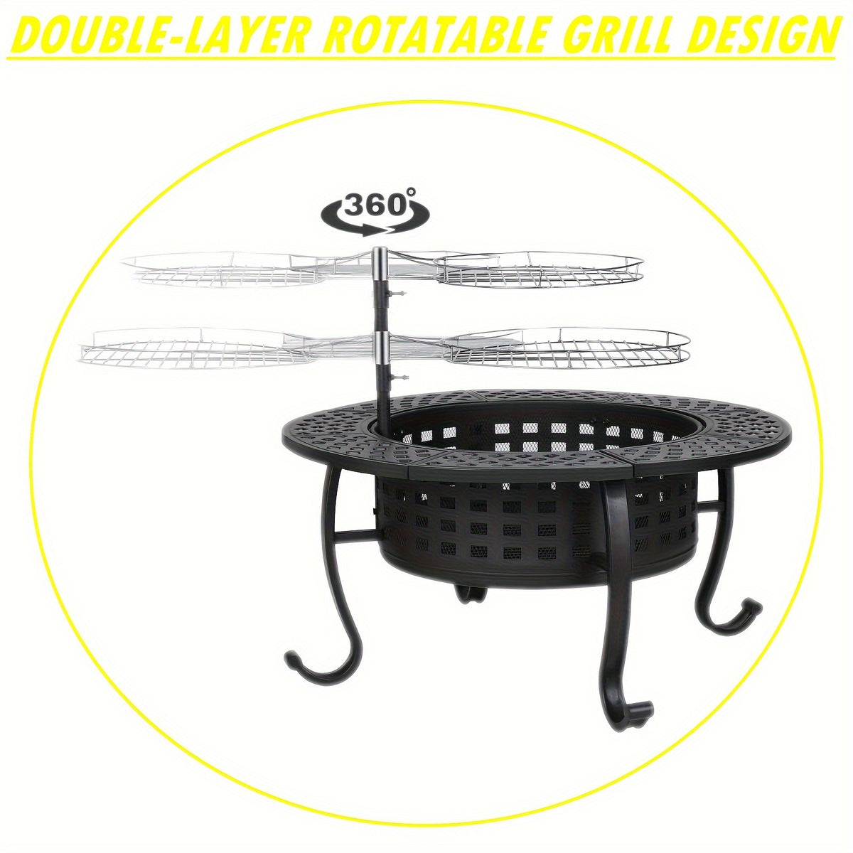 37" Metal Fire Pit For Outside
