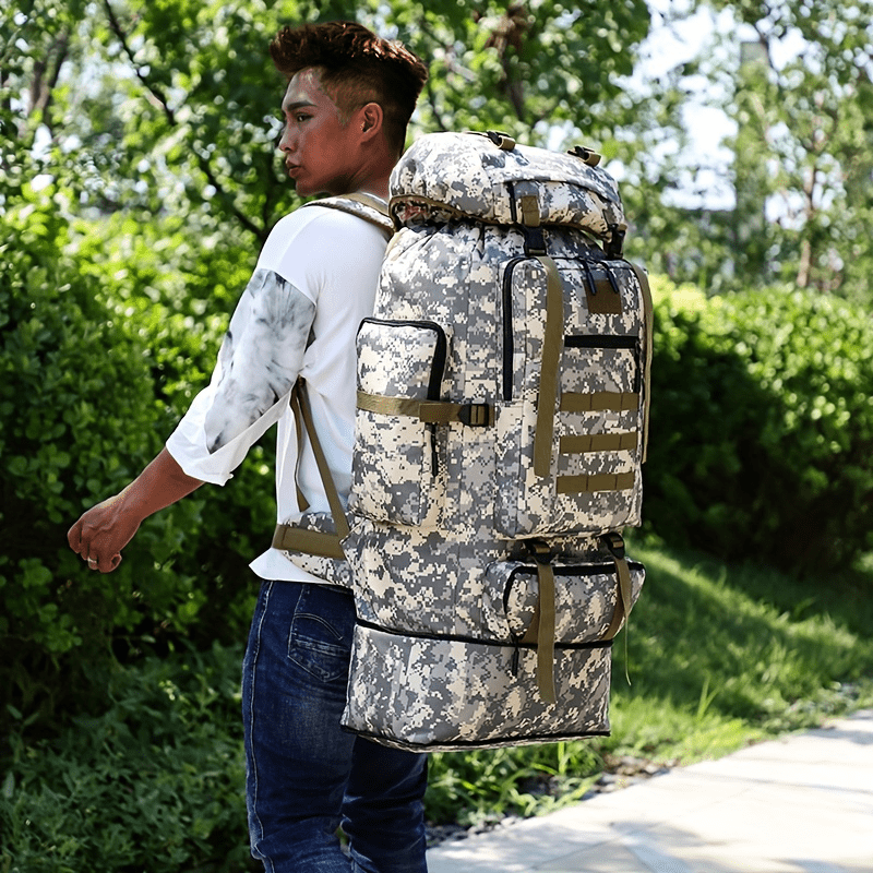 JUMAHE 18.5 gal-26.5 gal Expandable Hiking Backpack with Camouflage Print