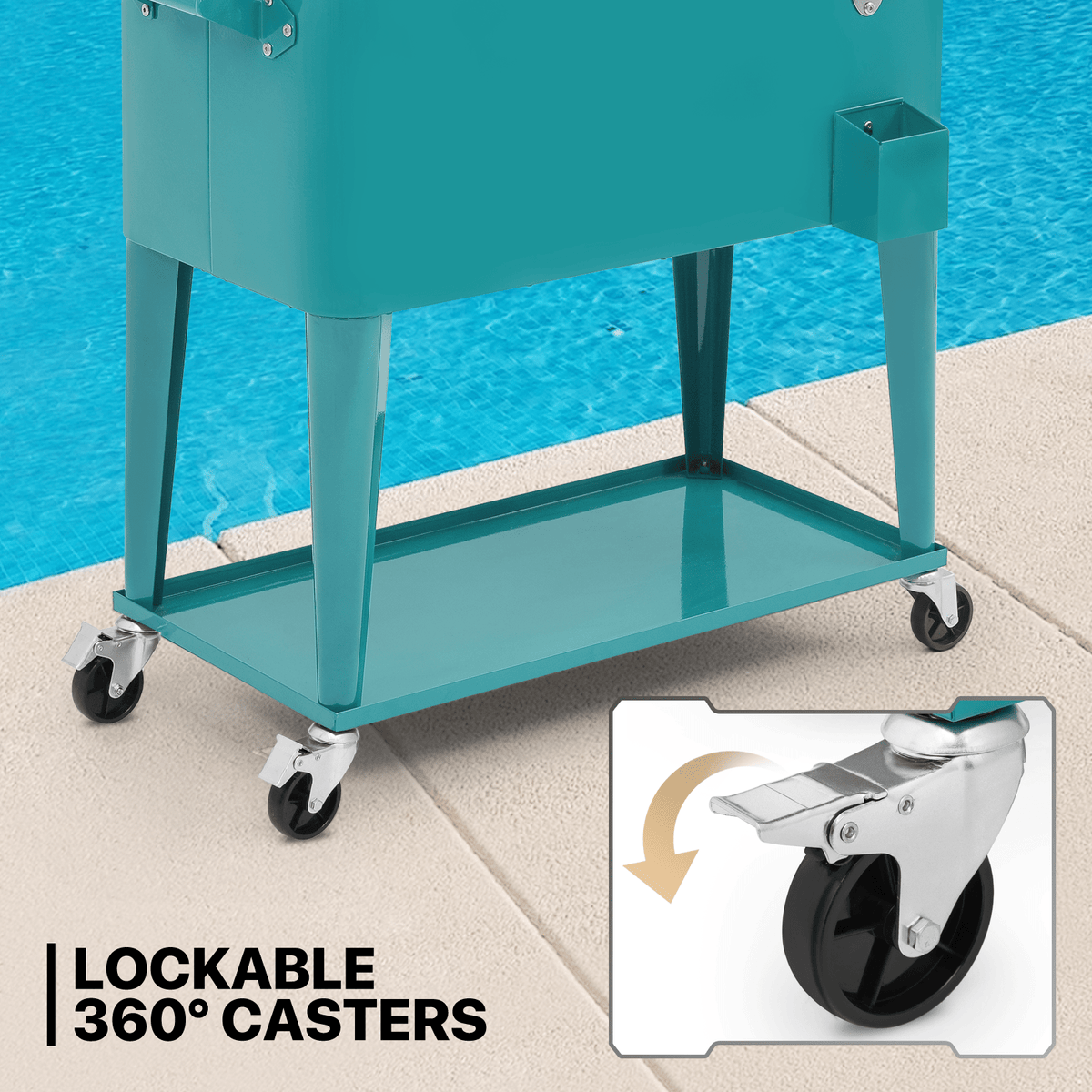 MADOG 80 Quart Rolling Ice Chest Cart
