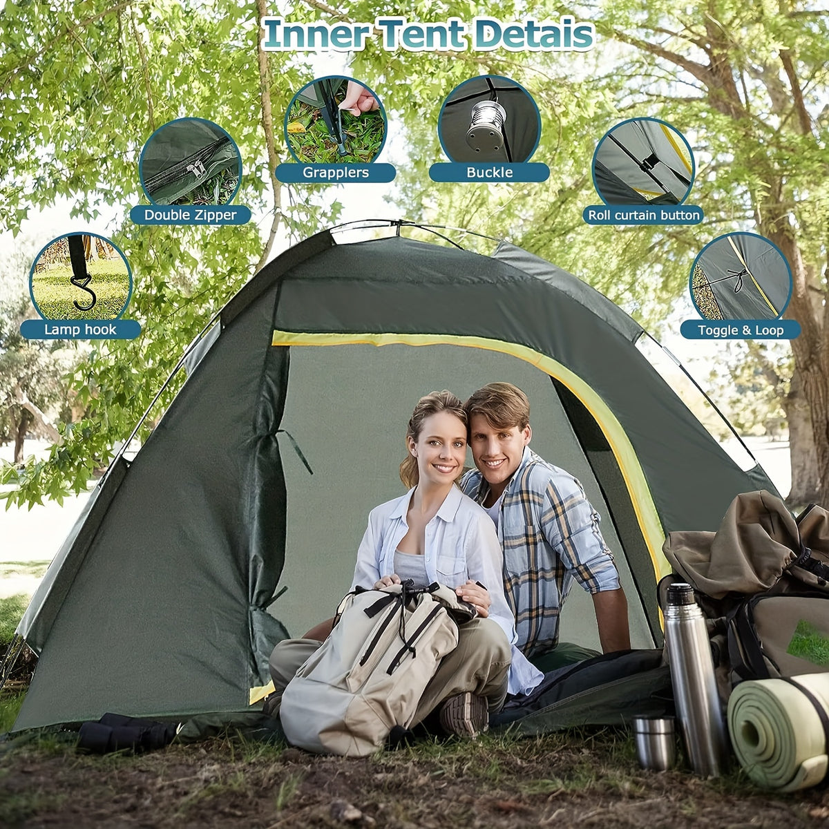 Tent for Camping, Suitable for 2 to 5 Individuals