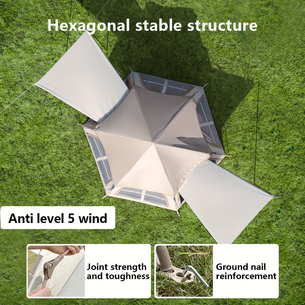 Outdoor Hexagonal Tent,  3-5 People