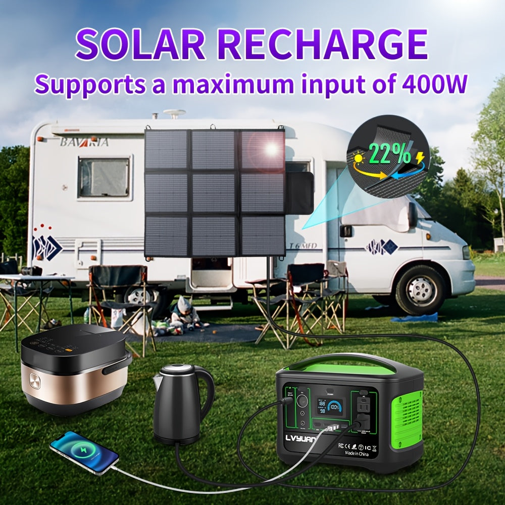 200W Portable Solar Panel with Adjustable Kickstands & Foldable Design