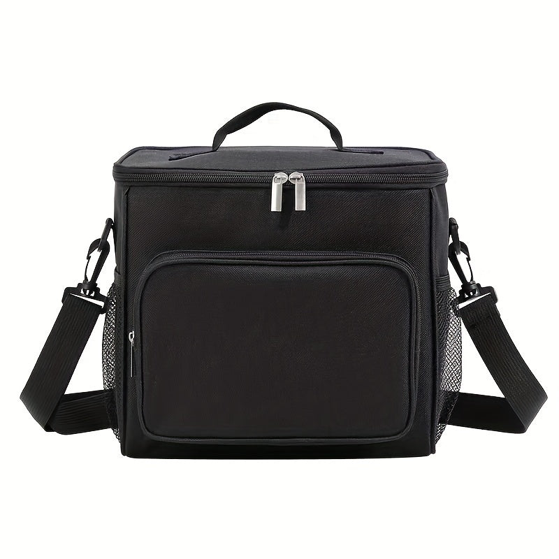 Large Capacity Insulated Color Block Lunch Bag - Foldable