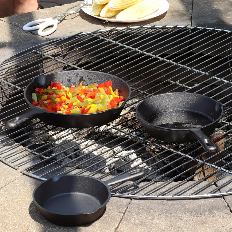 3pcs Cast Iron Cookware Set, Heavy-Duty Non-Stick