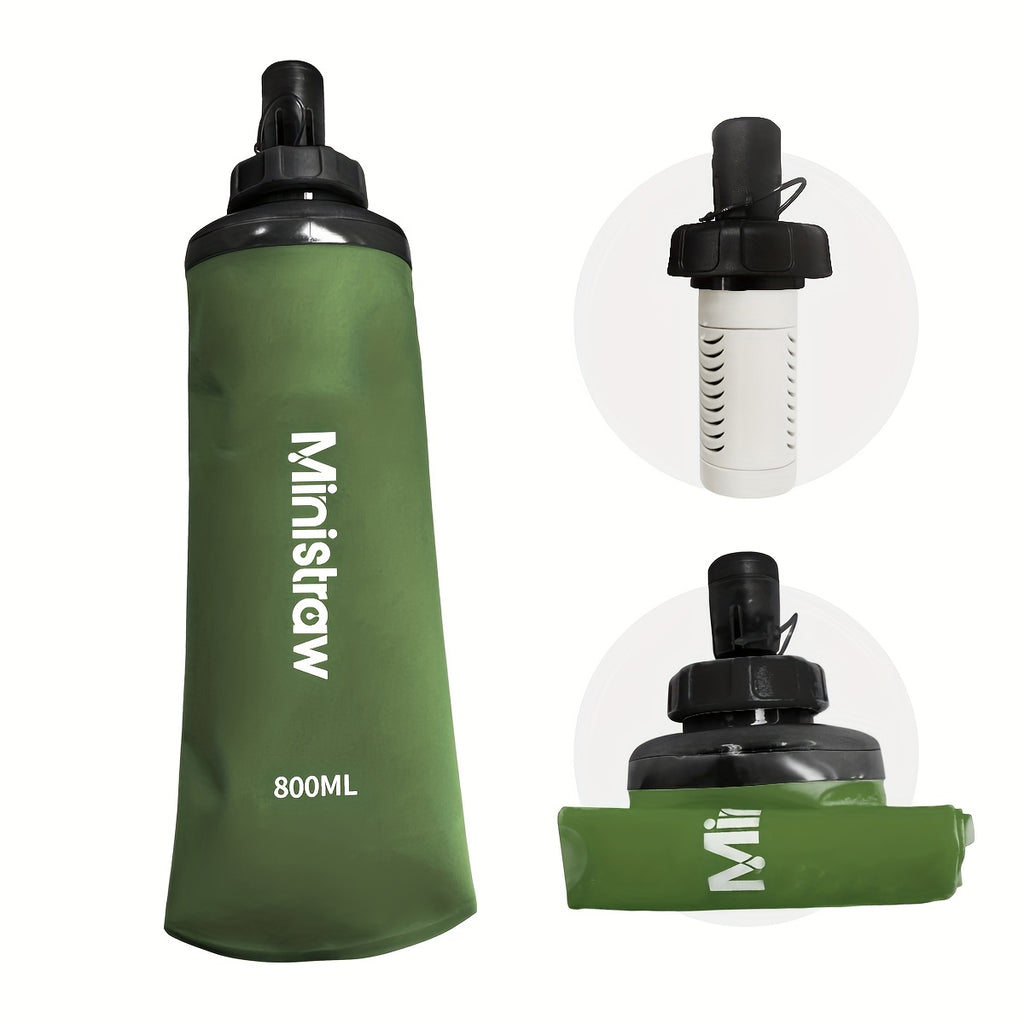 Collapsible Water Bottle with Filter Replaceable 27 oz