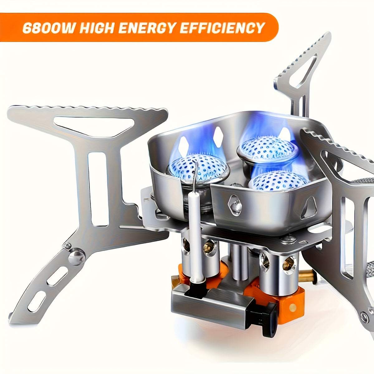3500W/6800W Portable Folding Gas Stove With Fuel Tank, Electric Ignition, Carry Case