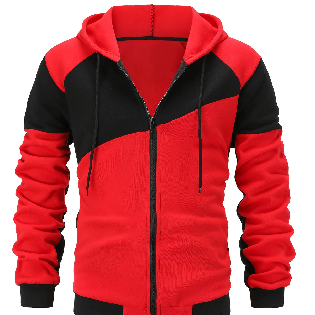 Double Layer Drawstring Hooded Jacket
