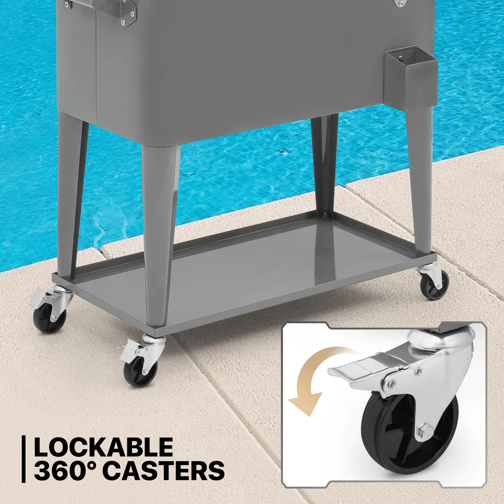 MADOG 80 Quart Rolling Ice Chest Cart