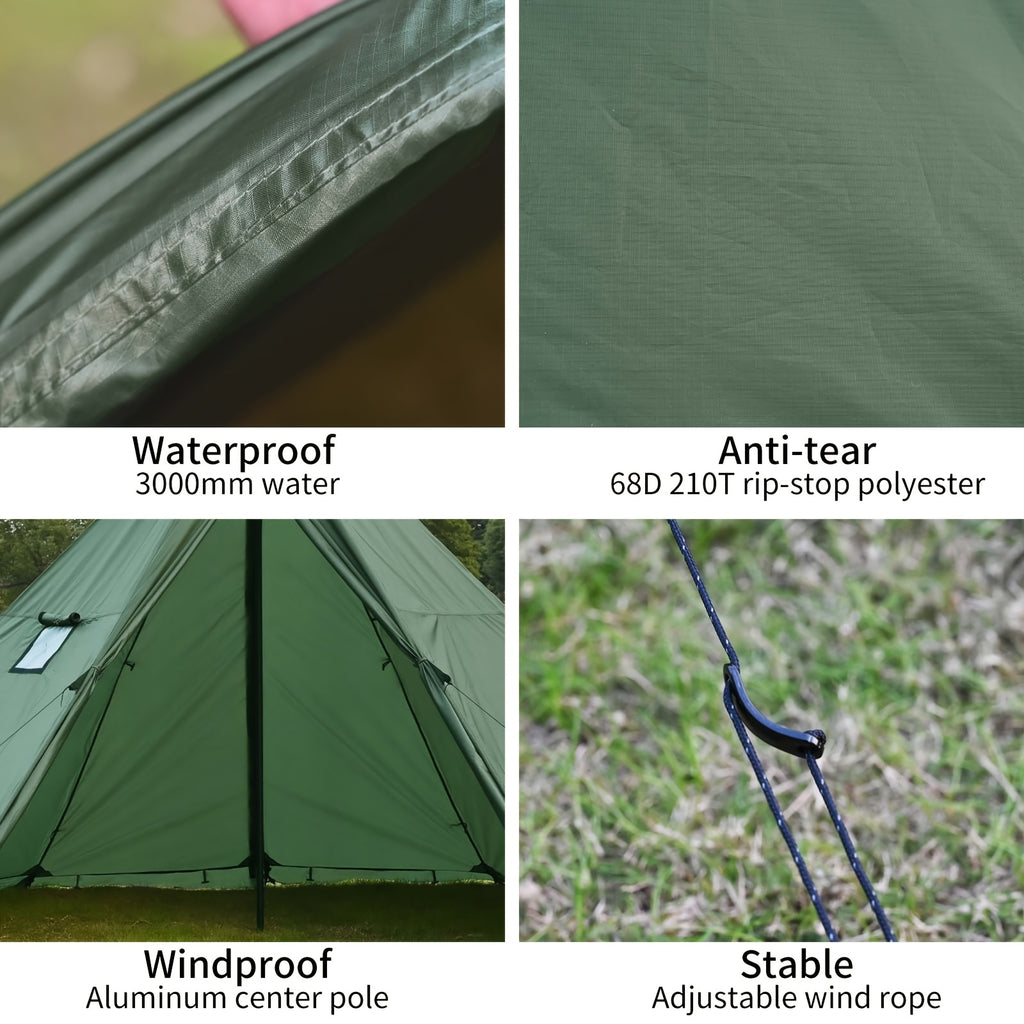 Waldmate 4-Season Hot Tent with Stove Jack & Snow Skirt, 6.89ft Standing Room