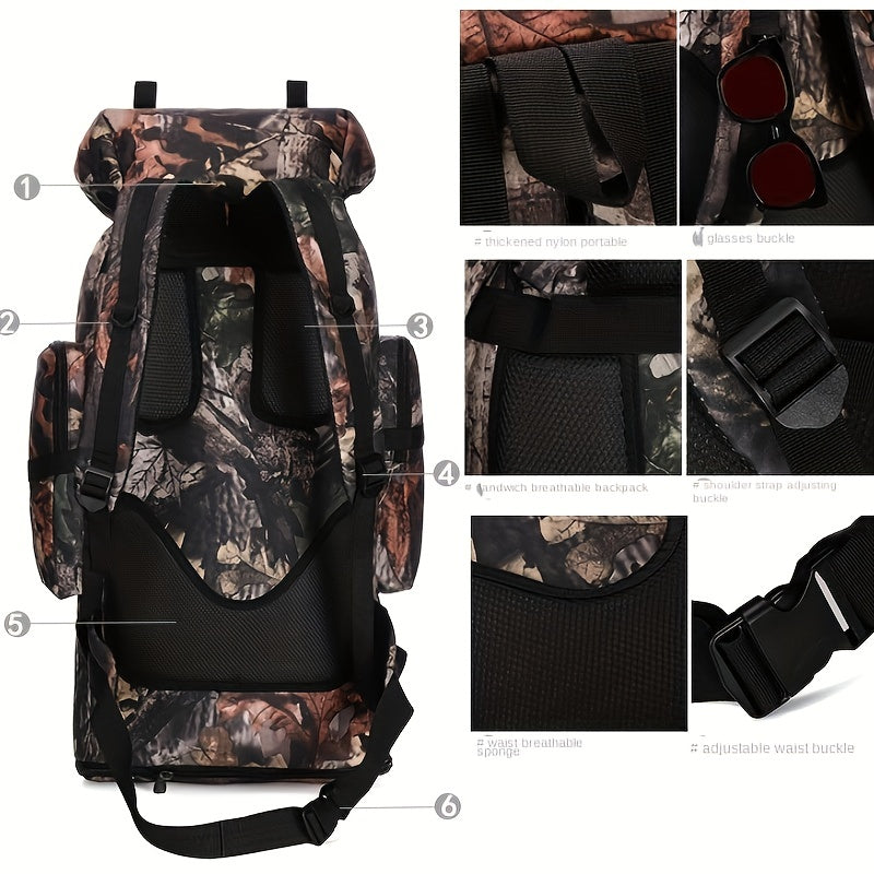 JUMAHE 18.5 gal-26.5 gal Expandable Hiking Backpack with Camouflage Print