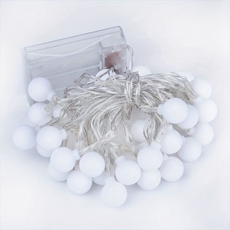 20/40/80 LED Warm White String Lights - Battery-Powered Round Globe Lights