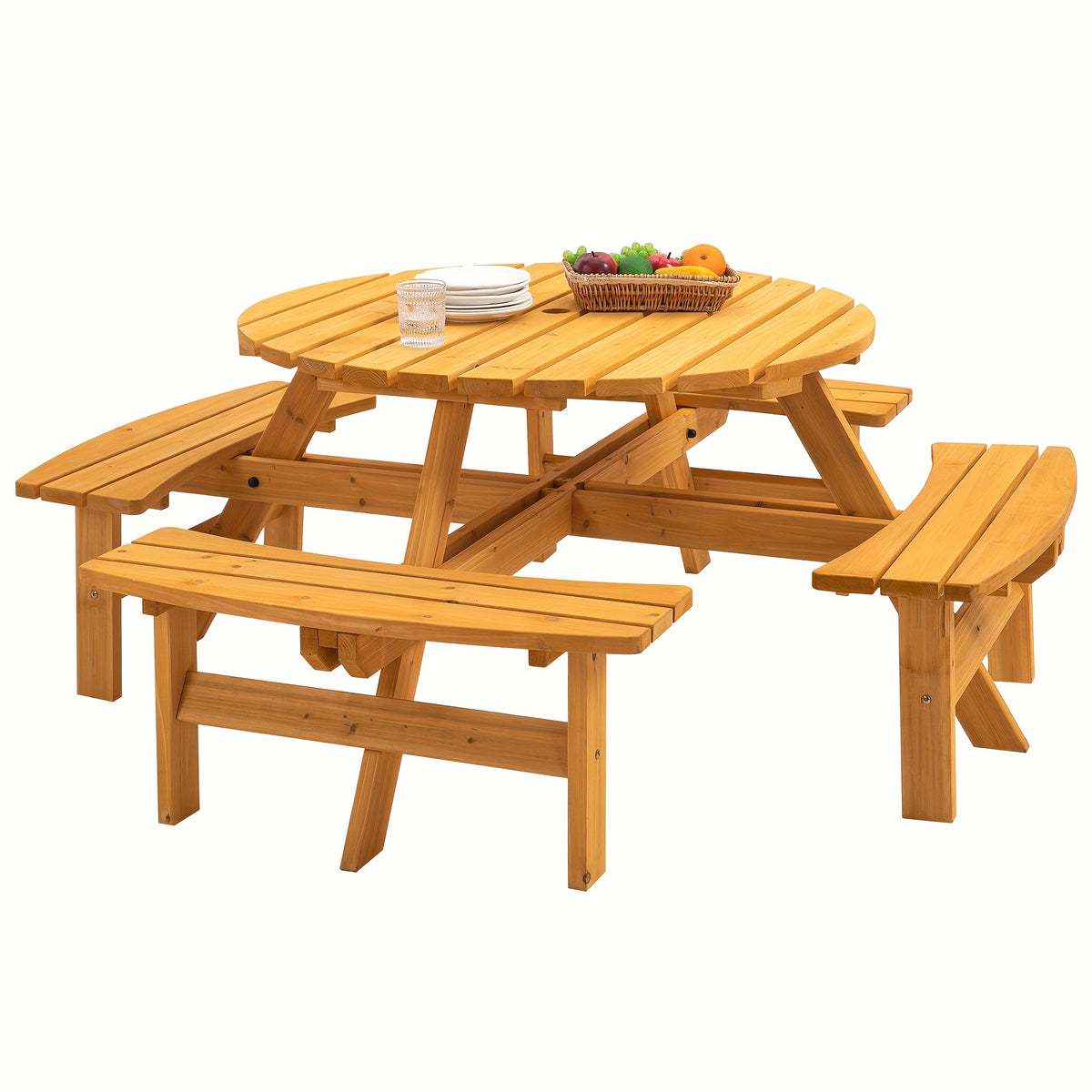 8 Person Wooden Picnic Table