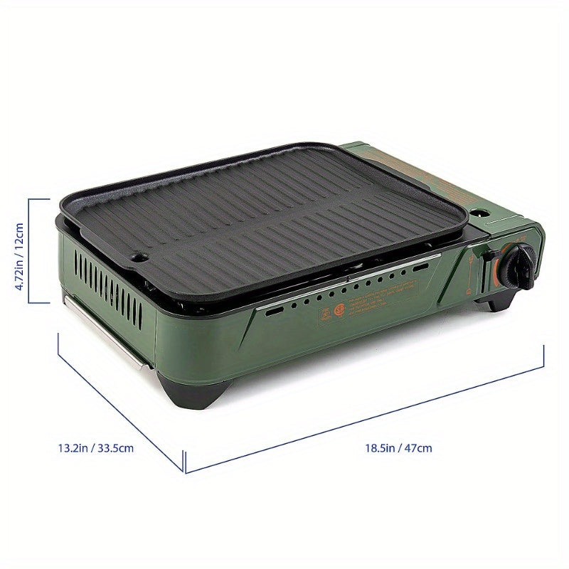 Outdoor Butane Griddle, 7650 BTU with 15"x12" Cast Aluminum griddle