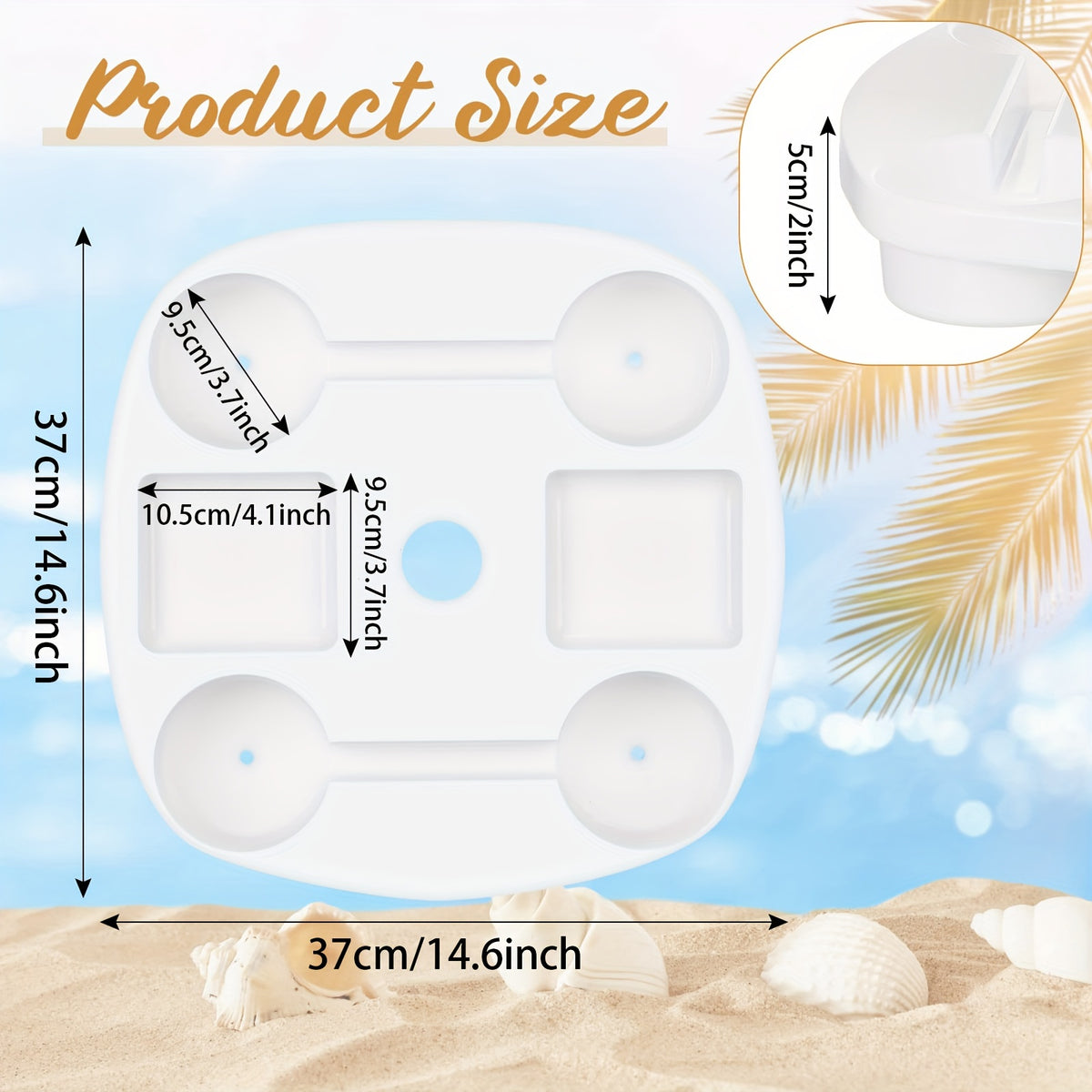 Classic Style White Plastic Umbrella Tray Table