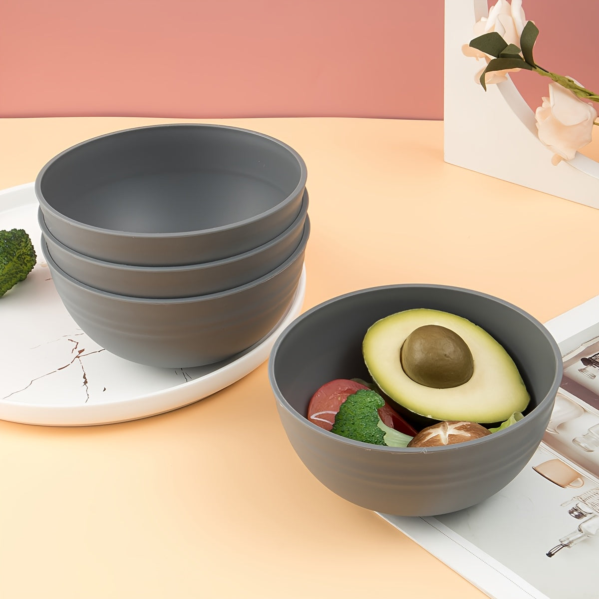 32pcs Gray Wheat Dinnerware Set