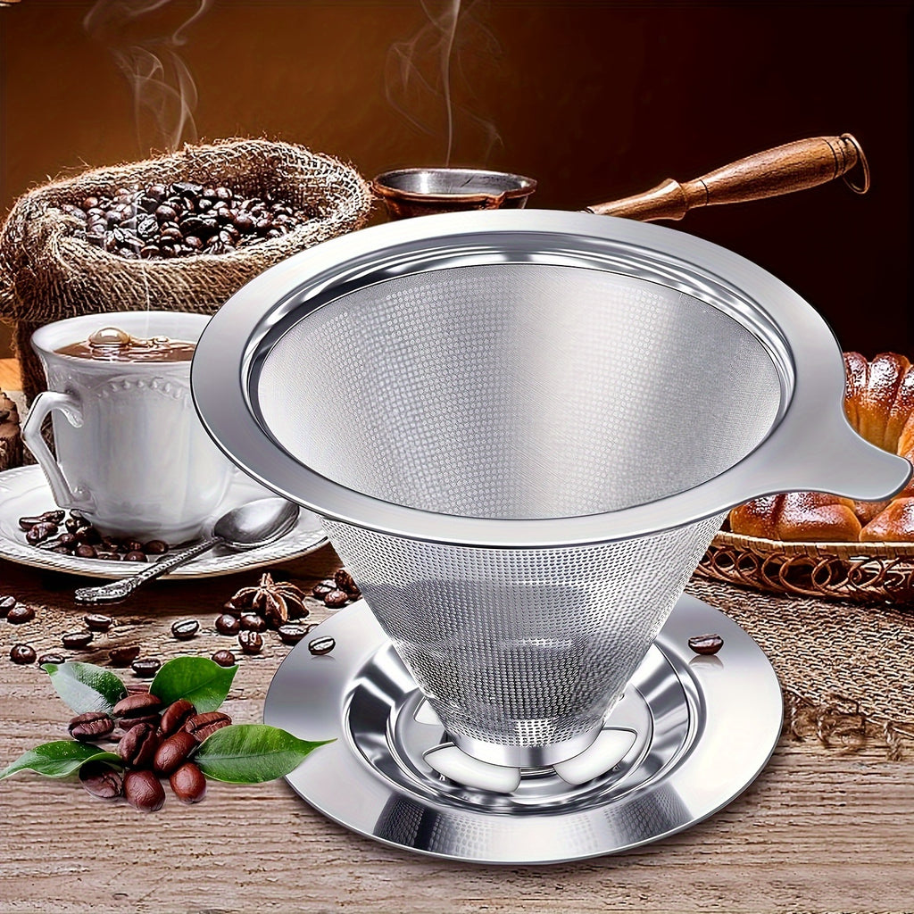 Stainless Steel Reusable Pour-Over Coffee Dripper