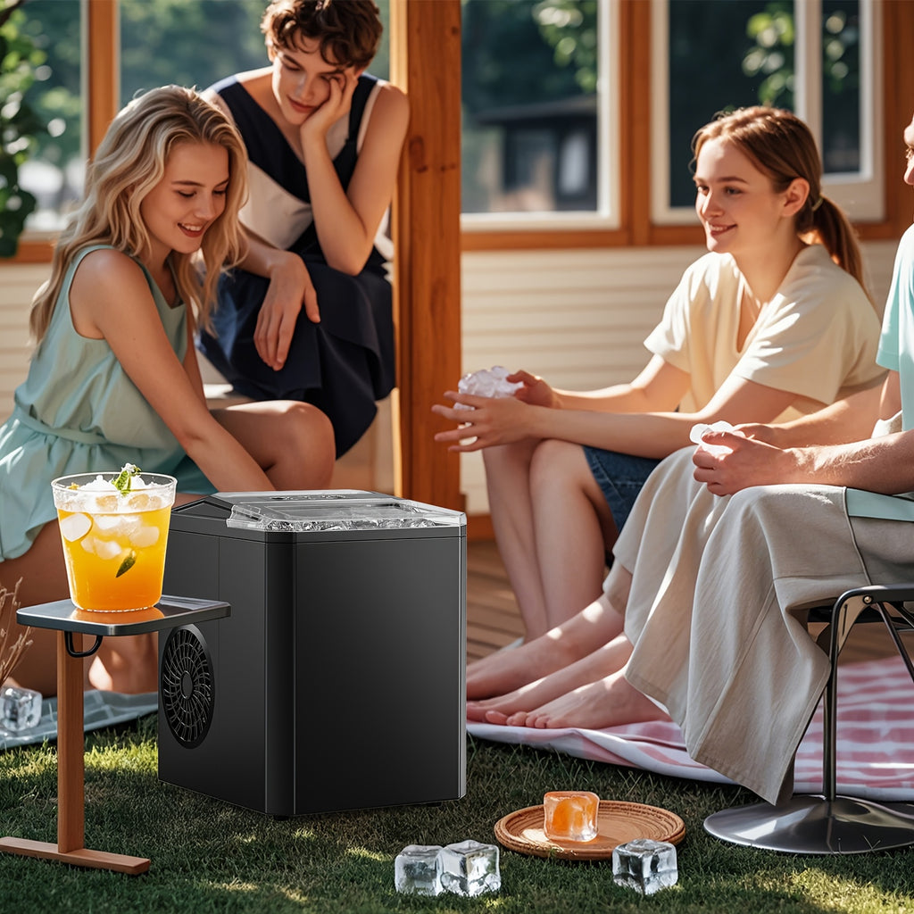 Portable Outdoor Ice Maker Countertop Low Noise One-Touch Operation