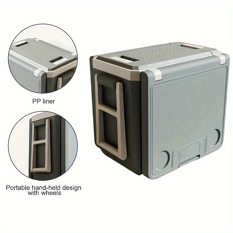 High-Performance Portable Cooler Refrigerator with Instant Chill & Rolling Table