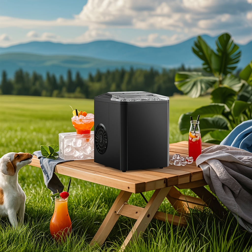 Portable Outdoor Ice Maker Countertop Low Noise One-Touch Operation