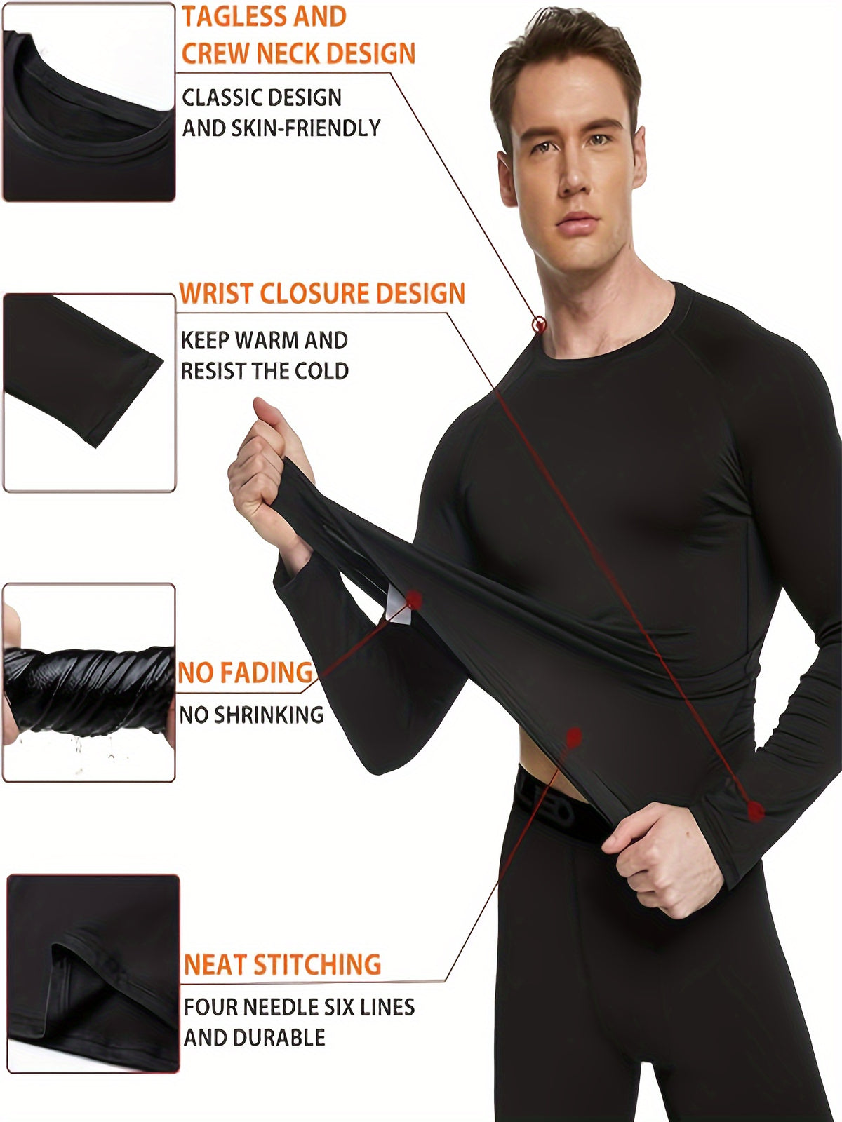 4 Set Mens Thermal Underwear