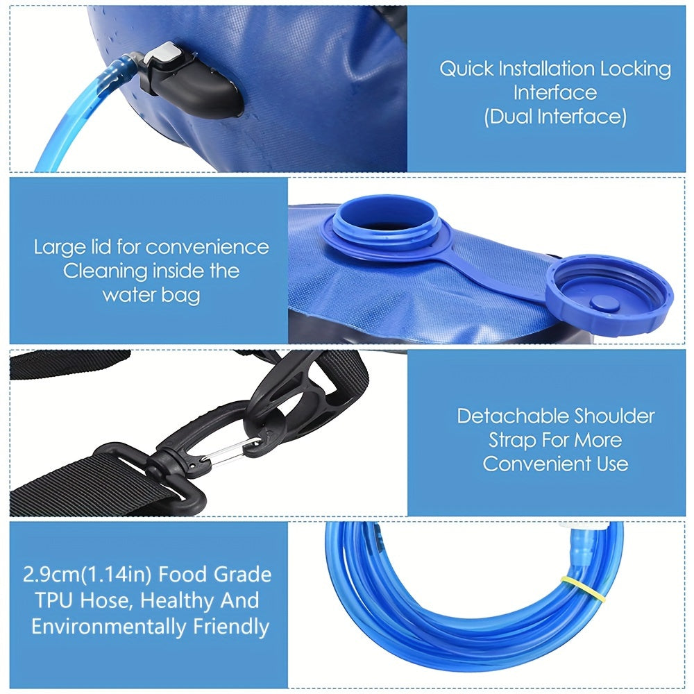 12/20L TPU Portable Camping Shower Bag-Easy Fill with Foot Pump