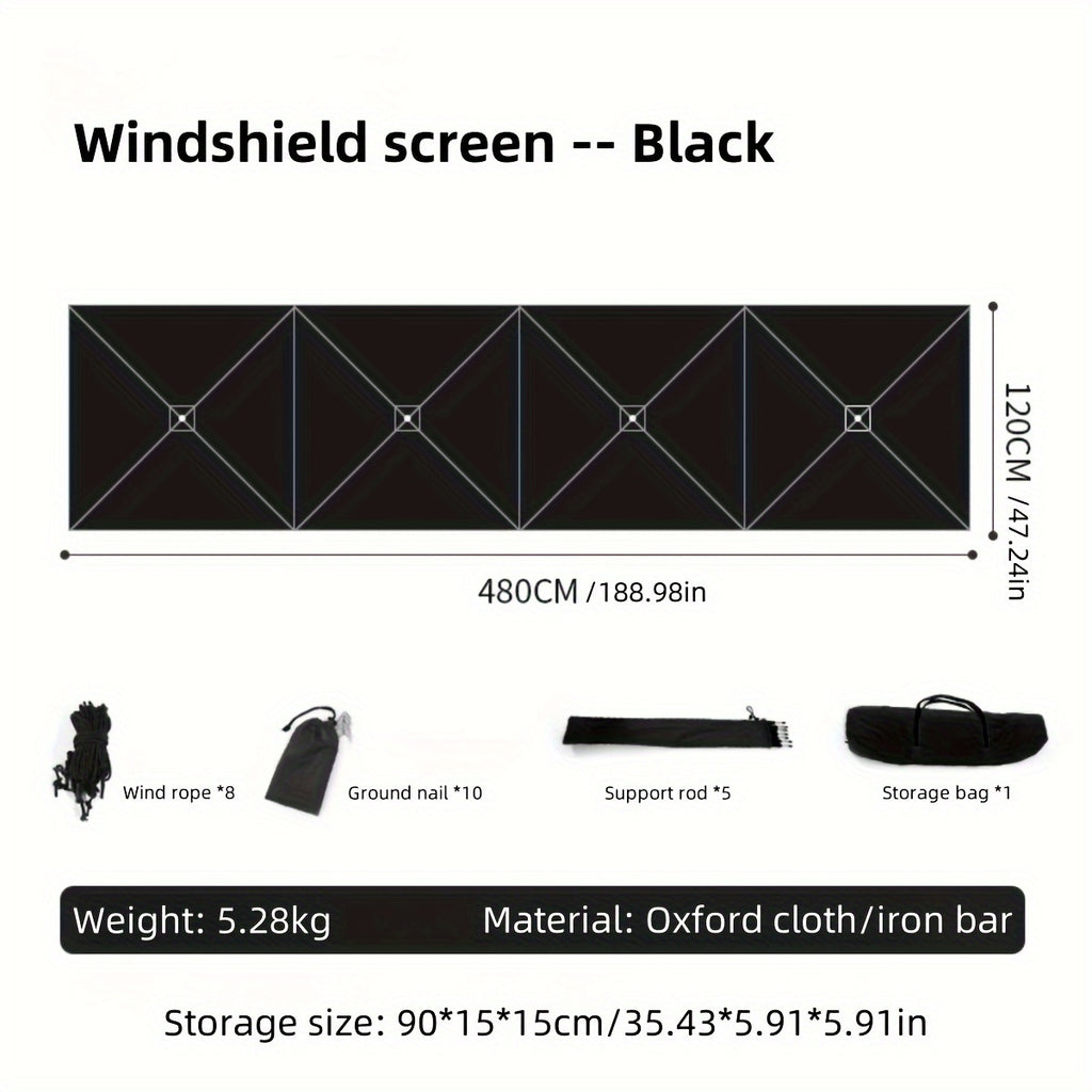 Camping windproof board, collapsible