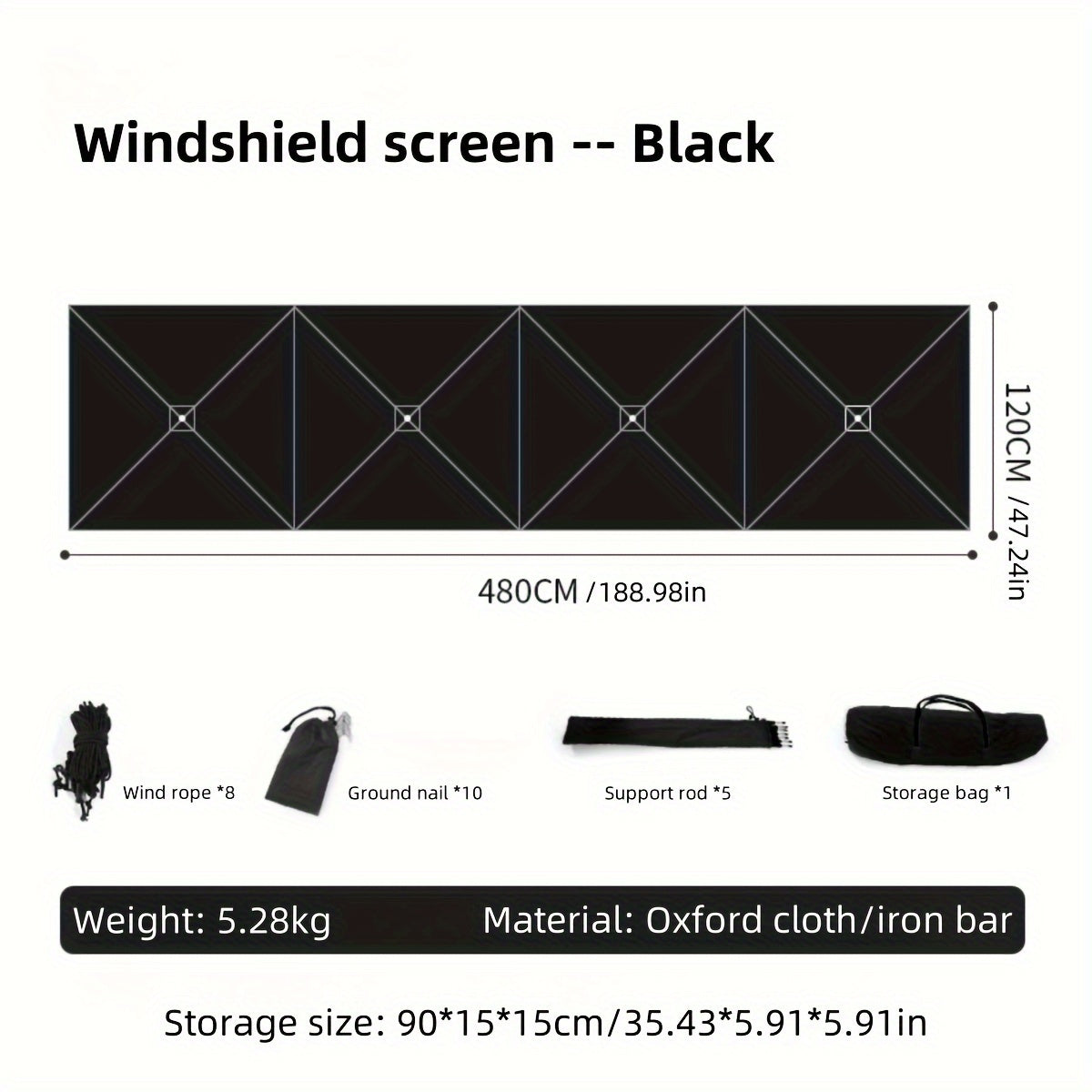 Camping windproof board, collapsible