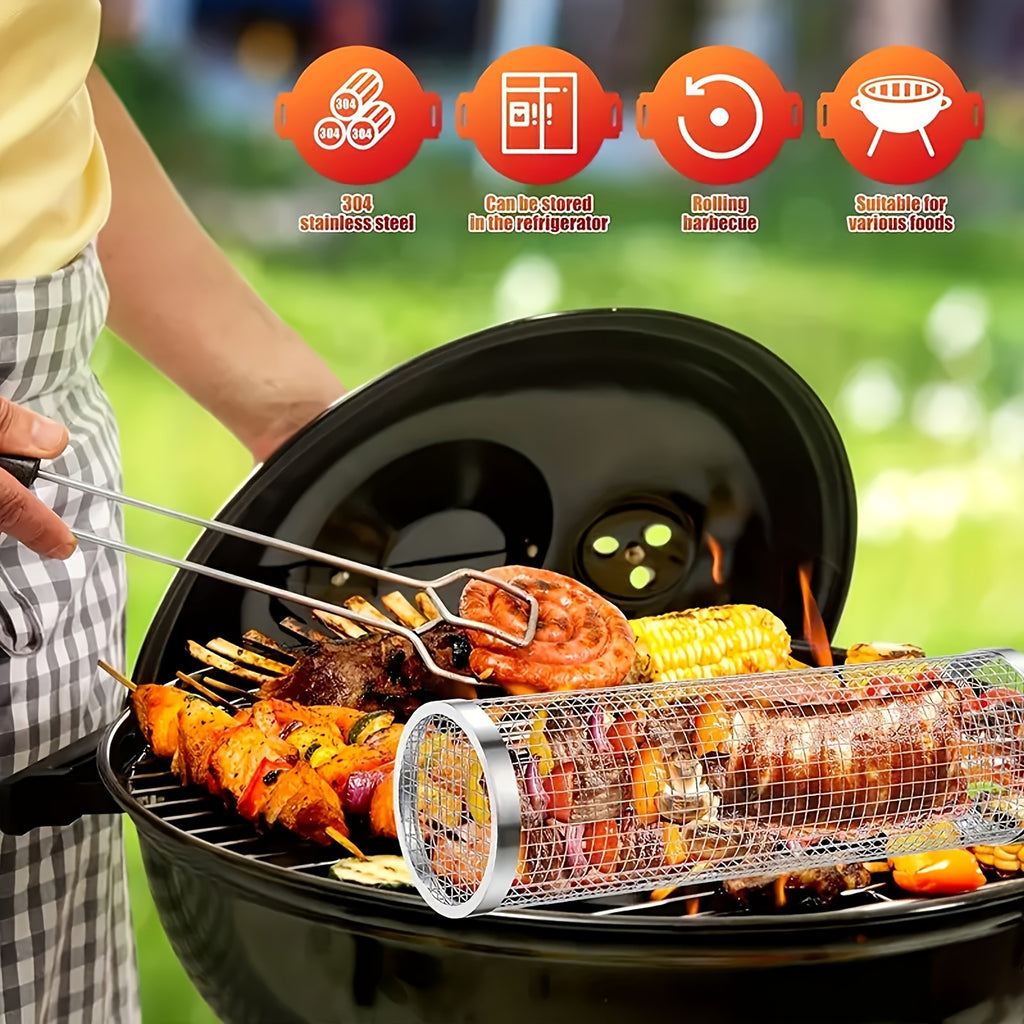 2pcs Stainless Steel Portable Barbecue Cooking Grill Net