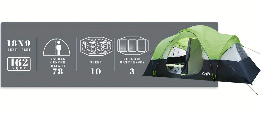 10-Person Double Layer Waterproof Big Camping Tent
