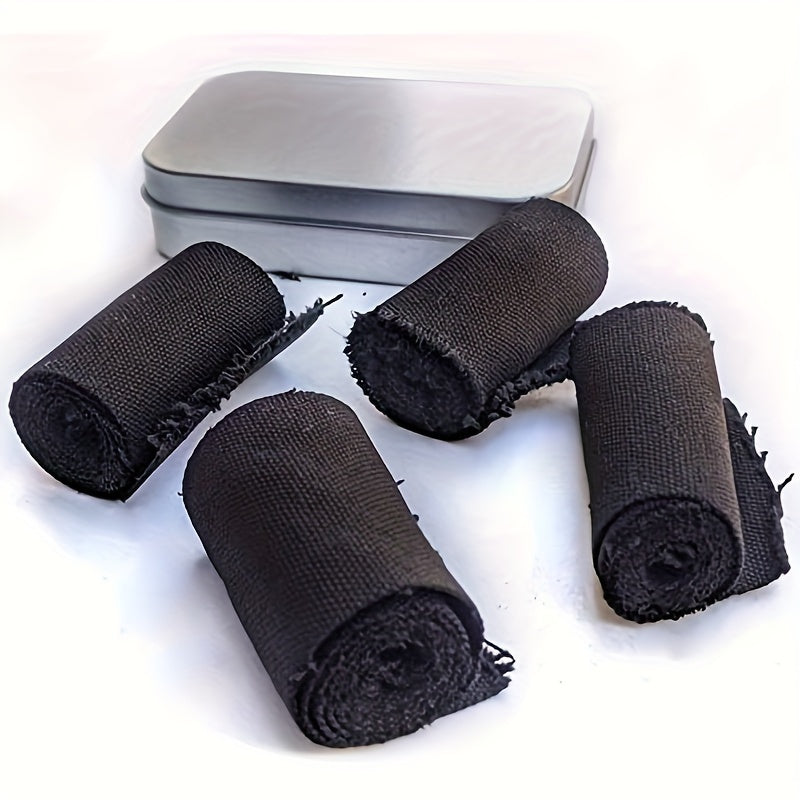 4pcs Charcloth Char Cloth Fire Starter Kit