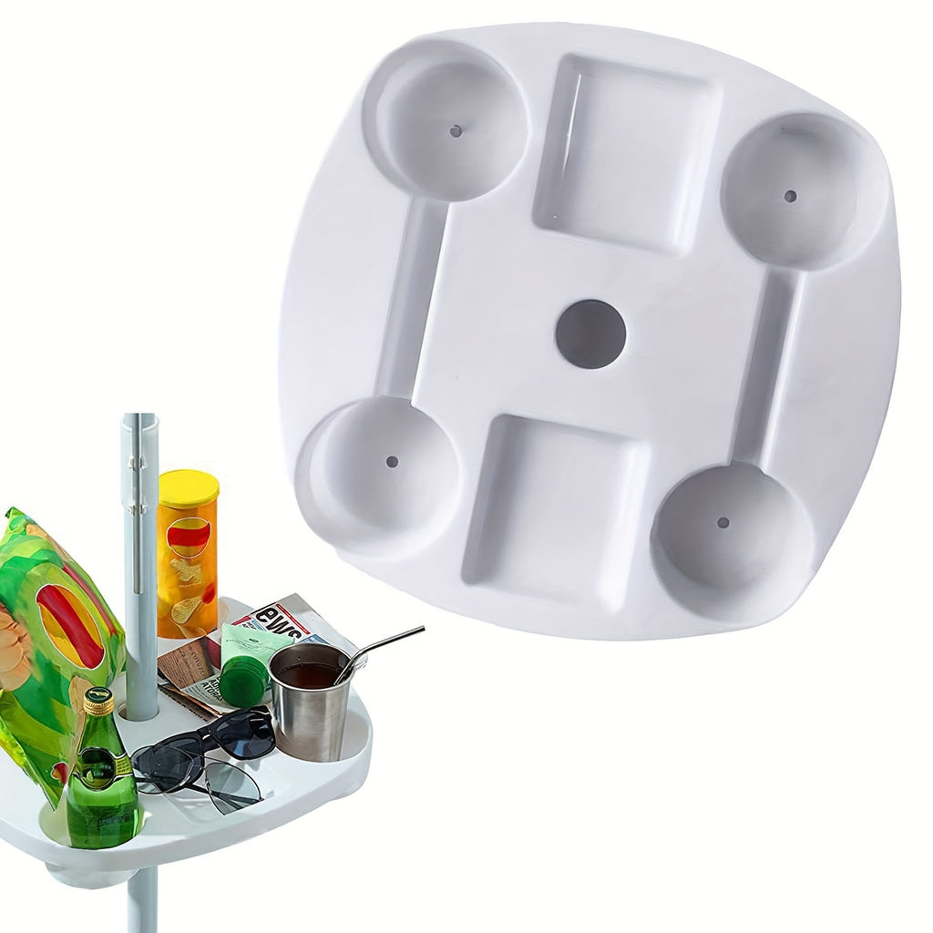 Classic Style White Plastic Umbrella Tray Table