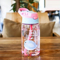 16oz Cute Cartoon Water Bottle With Straw
