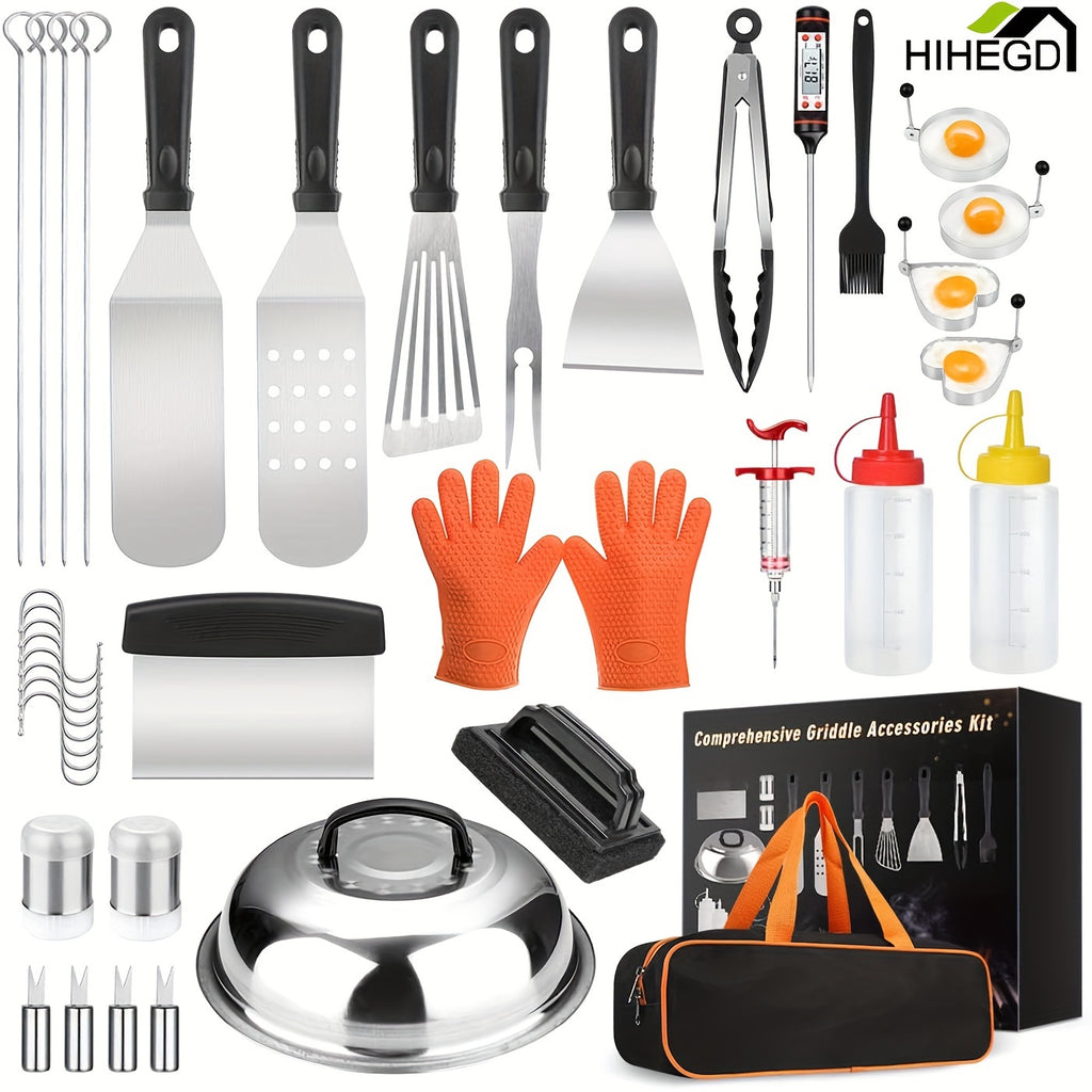 8pcs/39pcs  Griddle Accessory Set: Stainless Steel BBQ Tools