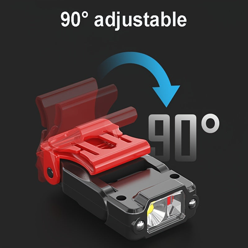 Rechargeable LED Headlight, Mini Hands-free Clip On Cap Light